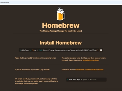 Spoofed Homebrew install page (Source - The Sequence)